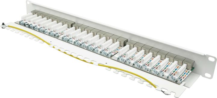 Produktbild Good Connections Patchpanel 48,30 cm (19") Kat. 6A, 24-port, 1 HE, STP geschirmt, werkzeuglos zu öffnen, reinweiß (RA