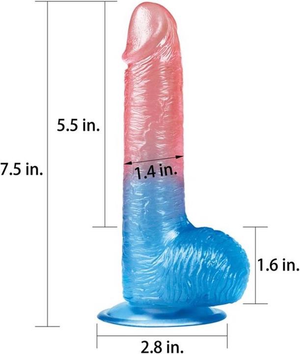 Actual product image Lovetoy Dildo Dazzle Studs 7.5"