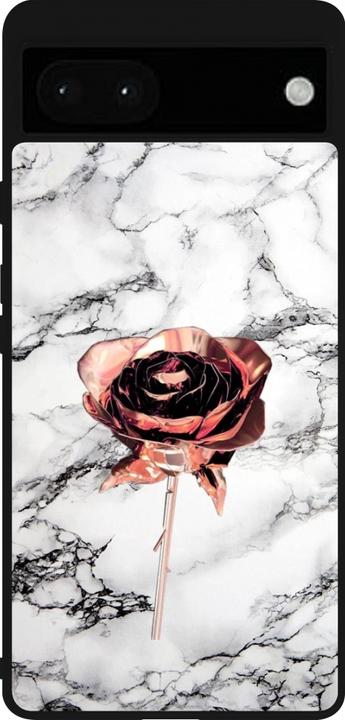 Produktbild PhoneLook Hülle Silikon schwarz Marble Rose Gold (Google Pixel 6a)