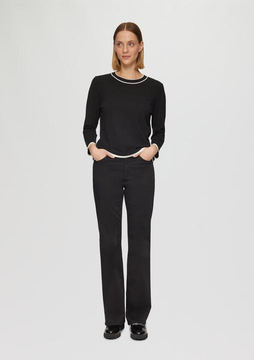 Produktbild S.Oliver Strickpullover Strickpullover mit verkürzten Ärmeln und Kontrast-Details (34)