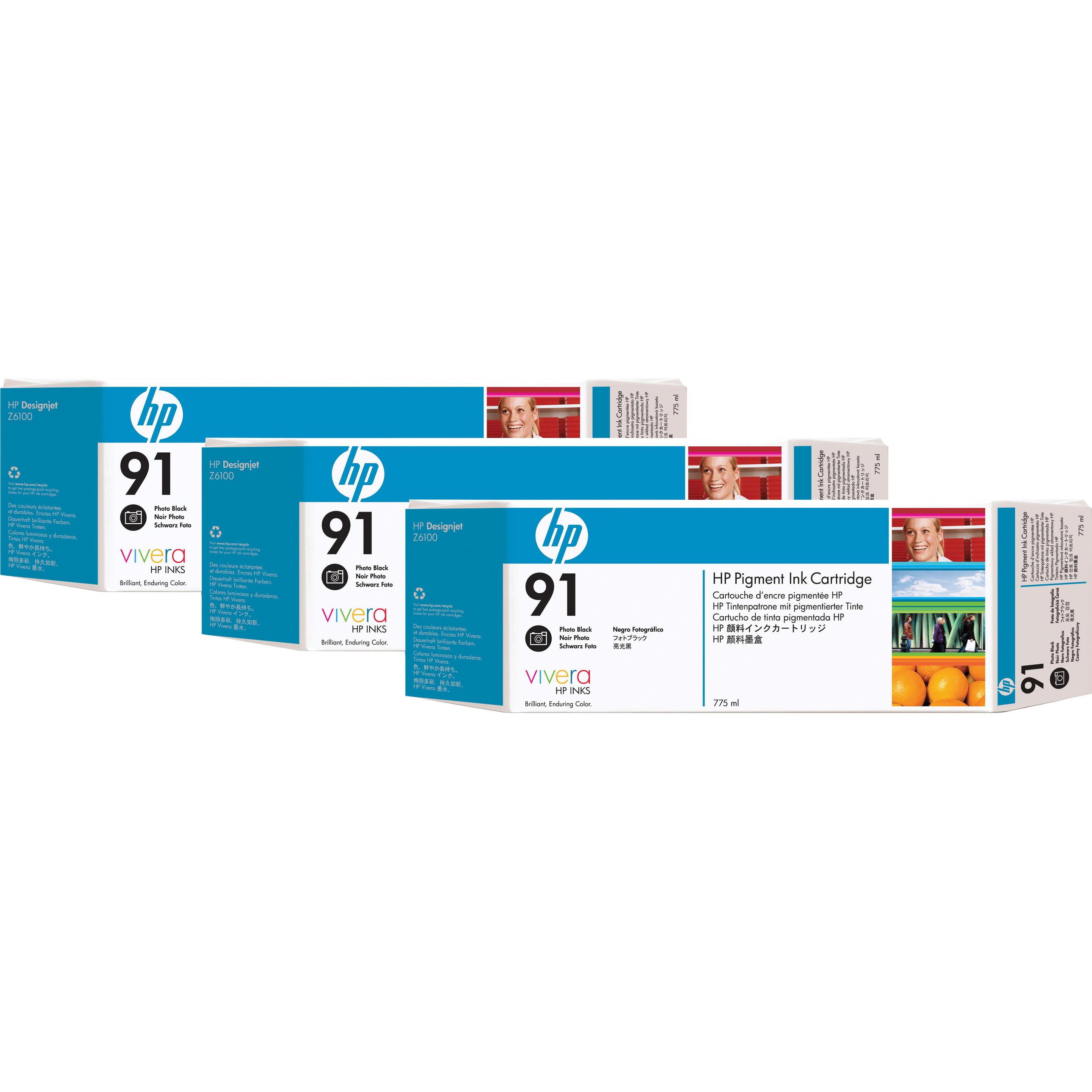 HP, Druckerpatrone, 91 (PBK)