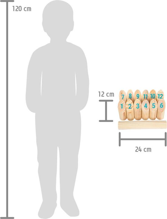 Actual product image small foot Viking game Kubb with numbers "Active