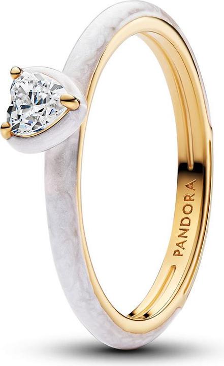 Immagine prodotto Pandora Ring Stackable White Chakra Heart Ring 14k Gold-plated (54, 925 Argento)