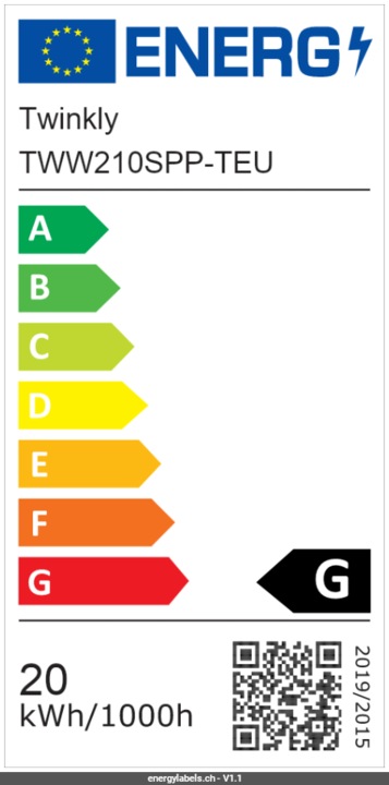 Label énergétique Twinkly Rideau (1 m)