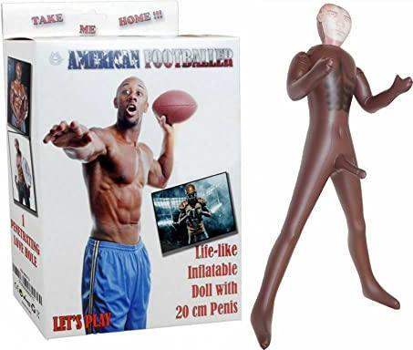 Lovetoy American Footballer Love Doll Bambolo Gonfiabile Maschio Uomo Nero Atleta Superdotato 20 cm