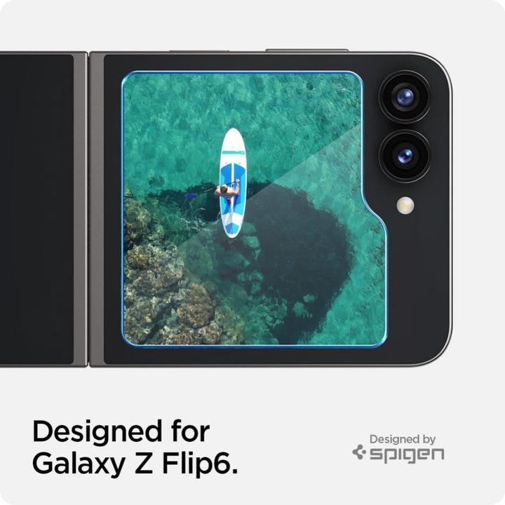 Produktbild Spigen EZ Fit Gehärtetes Glas Clear Displayschutzfolie Samsung Galaxy Z Flip 6 2-Pack (2 Stück, Samsung Galaxy Z Flip6)