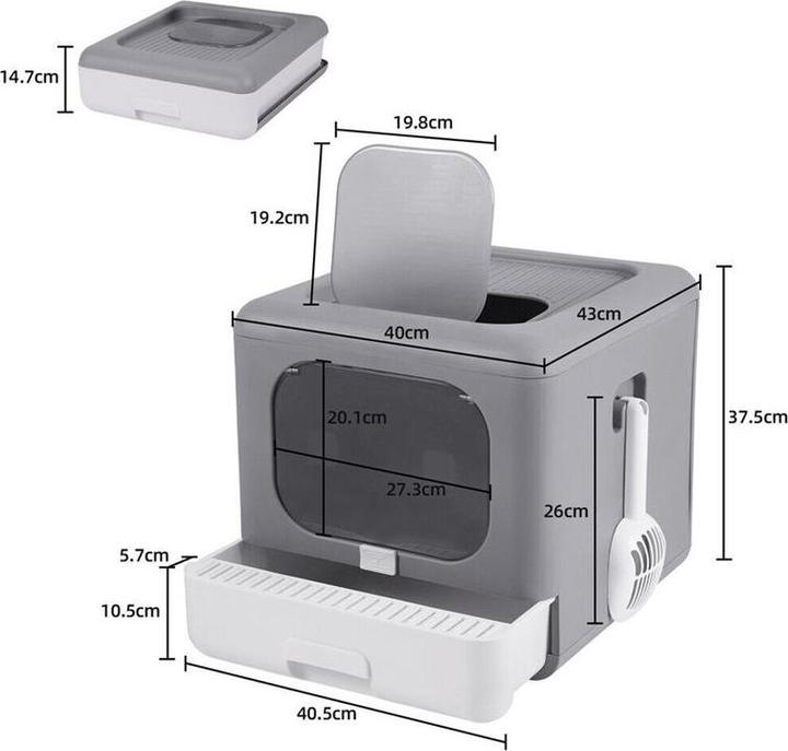 Immagine prodotto Hermex Toilette con cappuccio per lettiere per gatti XXL con coperchio e filtro (Lettiera per gatti chiusa)