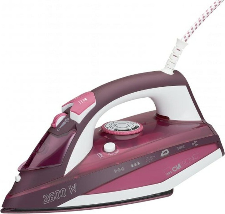 Clatronic DB 3705 Steam Iron 2600W Ceramic Sole White-Red (2600 W)