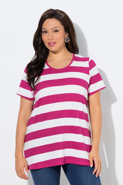 Actual product image Ulla Popken Striped Short Sleeve Tee (50, 52)