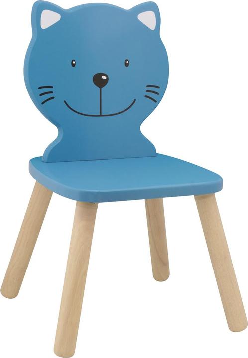 Spielba Chaise chat bleu, lasuré blanc (Chaise haute)