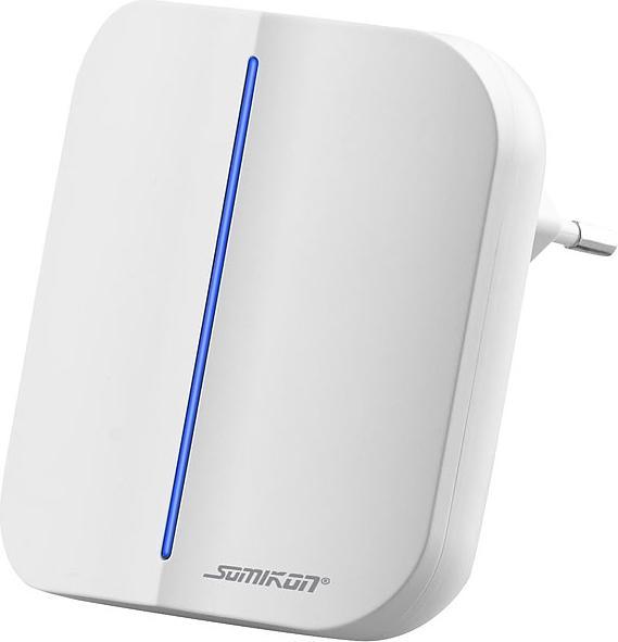 Image du produit Somikon 2 récepteurs de prises WLAN, bouton de sonnette cinétique, App, 100 m, 80 dB