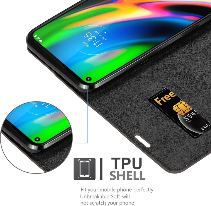 Actual product image Cadorabo Book Invisible Magnet Cover (Motorola Moto G9 Plus)