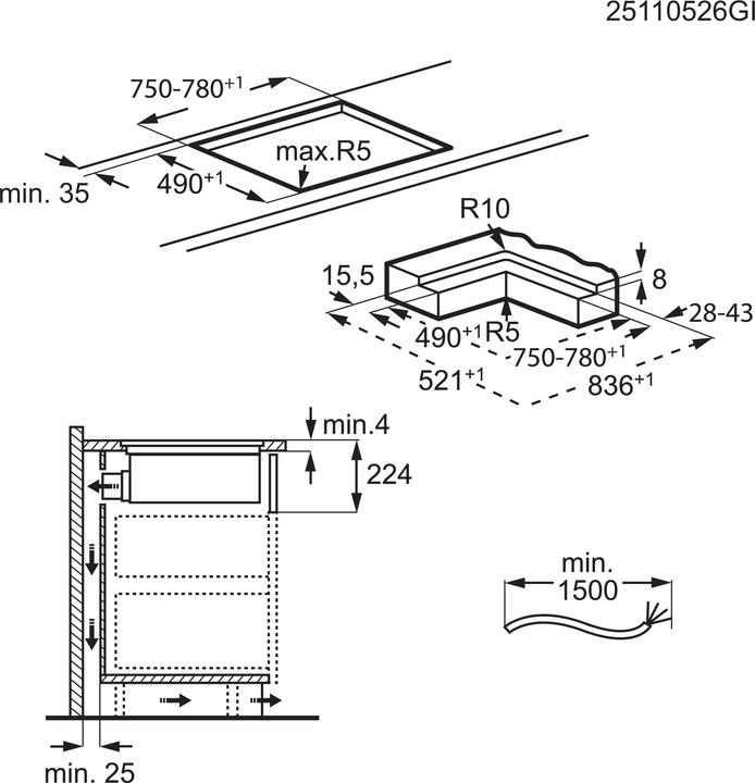 Produktbild Electrolux DMGL8312AO (83 cm, Induktionskochfeld)