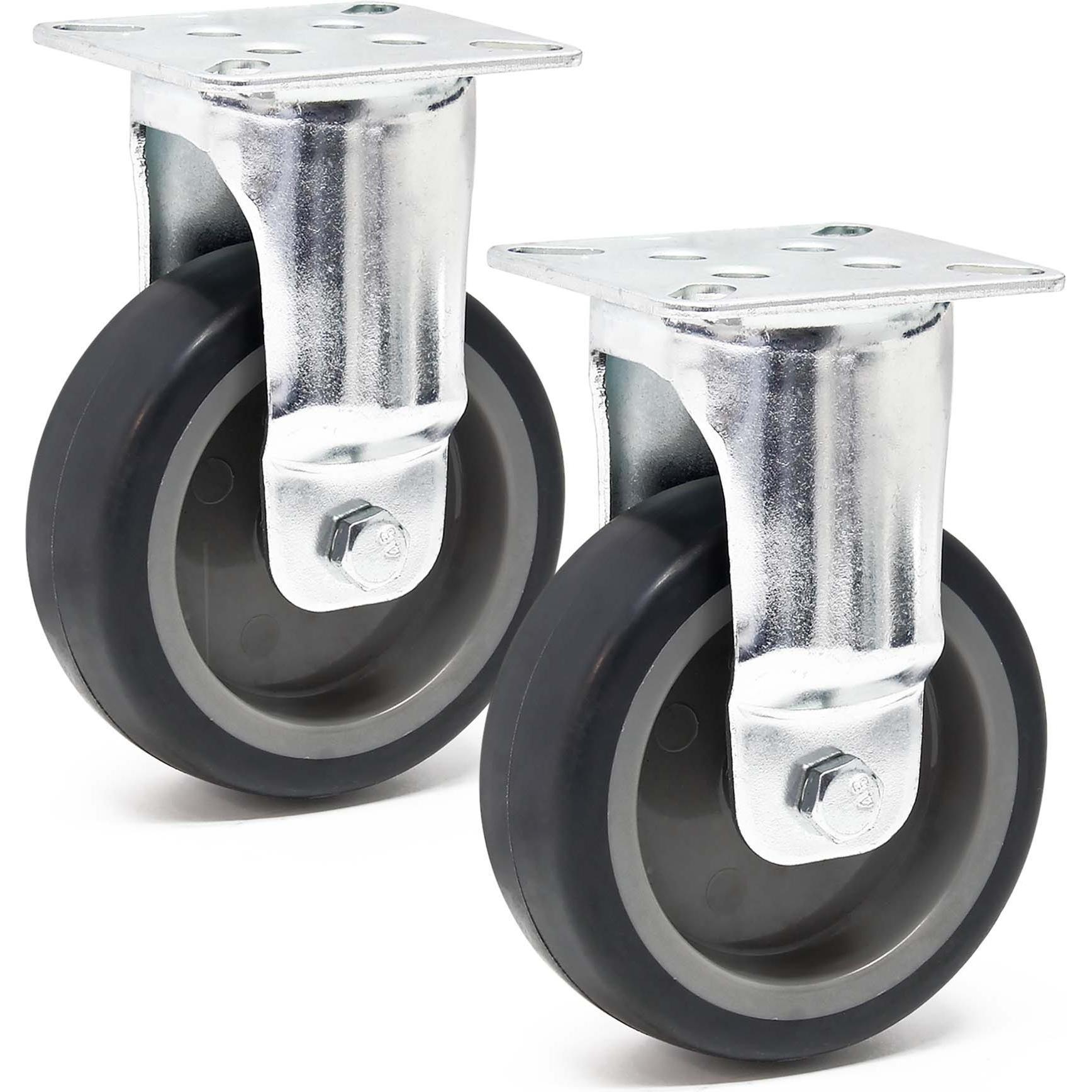 Wiltec, Möbelrollen, Bockrollen Set 2x Transportrolle 75mm Kunststoffrad 75kg Laufrolle