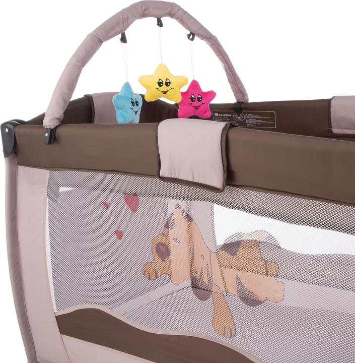 Produktbild tectake Kinderreisebett Hund mit Wickelauflage und Transporttasche (60 x 120 cm)
