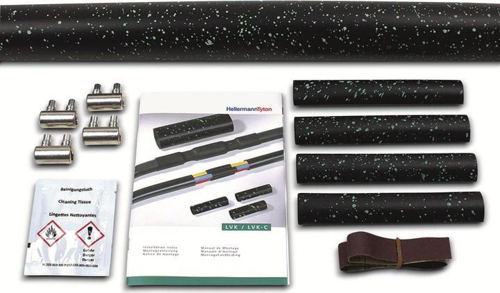 Actual product image HellermannTyton Heat shrink connection set with screw connector 380-04013 Content: 1 set (1 x)