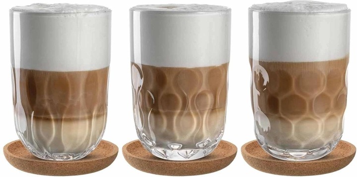 Actual product image Leonardo Cappuccino Becher Gocce mit Untersetzer 380 ml (380 ml, 1 x)