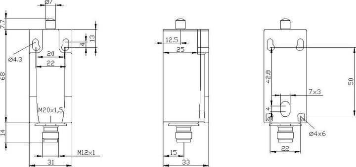 Produktbild Siemens Begrenzungsschalter 31 mm Rundst 1NO/2NC (M12)