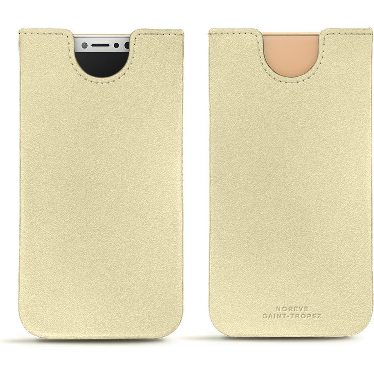 Noreve Lederschutzhülle (Apple iPhone XS), Smartphone Hülle, Beige