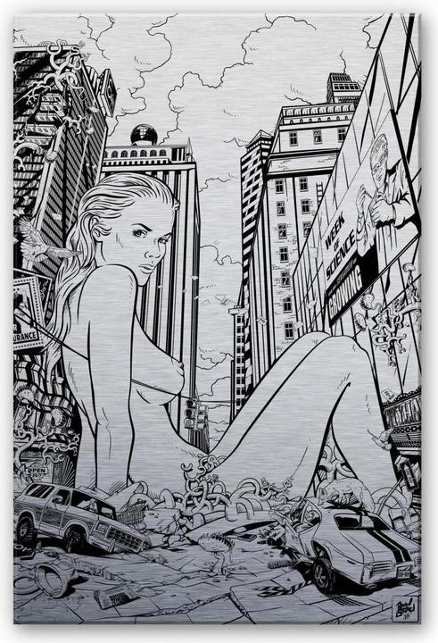 Immagine prodotto Trenddeko Alluminio Dibond Effetto Argento - Drawstore - Disastro Pin Up Plants (70 x 100 cm)