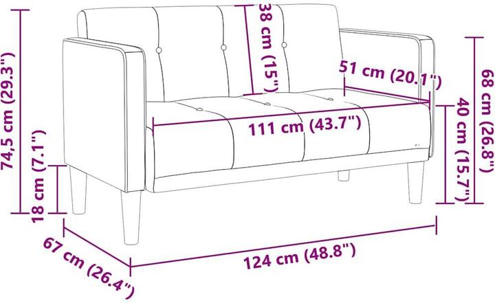 Produktbild vidaXL Zweiersofa (2-Sitzer)