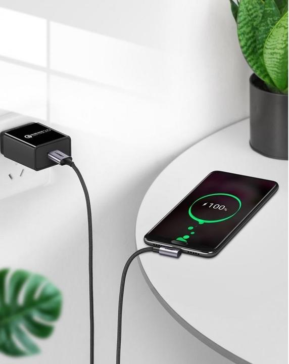 Productafbeelding Ugreen USB-C Haaks naar USB-A 2.0 A 3A Datakabel (2 m, USB 2.0)