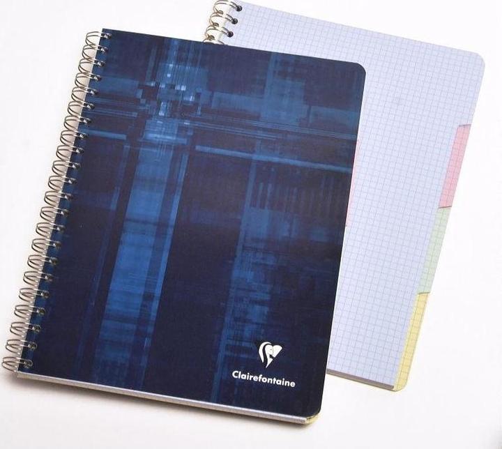 Image du produit Clairefontaine Cahier à spirales avec index (A4, Quadrillé, Couverture rigide)