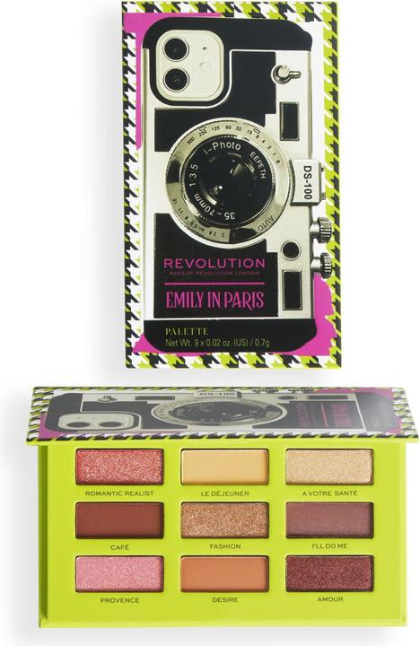 Actual product image Makeup Revolution Emily In Paris Camera Queen Eyeshadow Palette