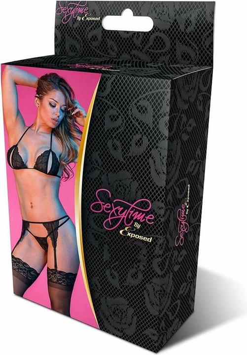 Actual product image Magic Silk Peek-a-Boo Bra, Garter & G-Set (XL)