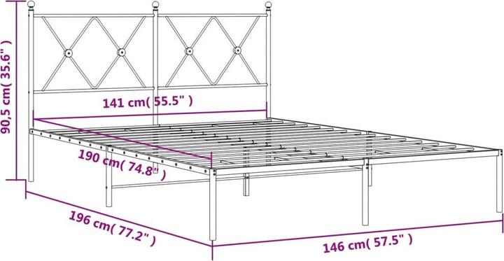 Image du produit vidaXL Bettgestell (140 x 190 cm)