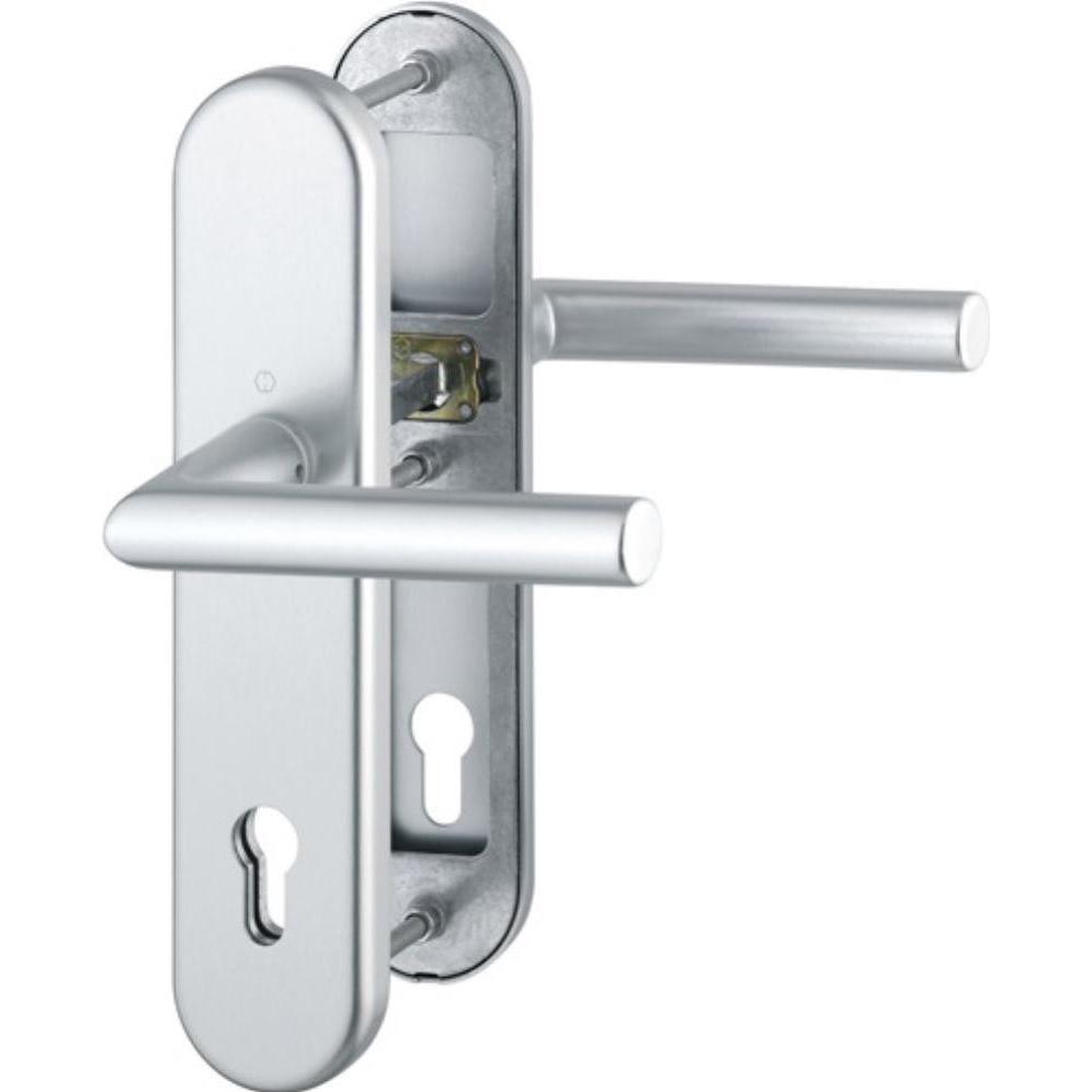 Hoppe, Türgriff + Fenstergriff, Schutzgarnitur Amsterdam 1400/3331/3310 Aluminium F1 92 mm 67-72 mm (Türgriff)