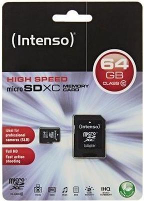 Image du produit Intenso microSD Class 10 (64 Go, microSDXC, U1)