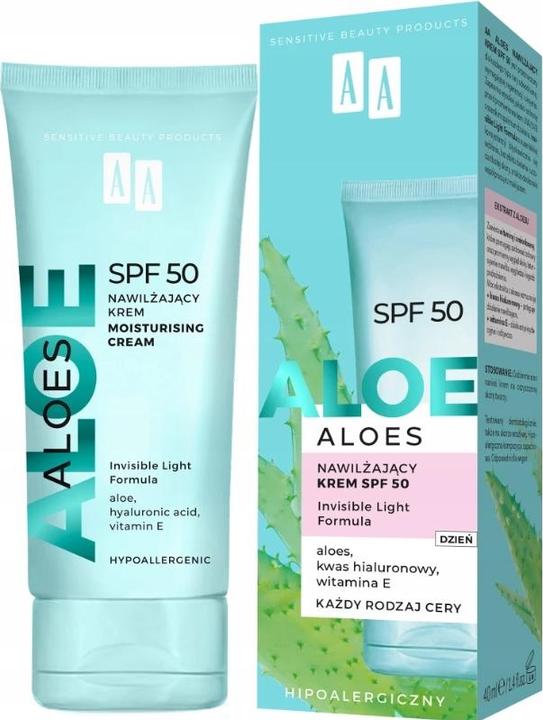 Actual product image Oceanic Aa Aloe Vera Moisturising Face Cream Spf50 40Ml (40 ml)