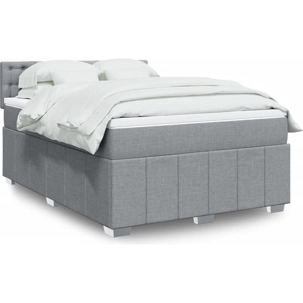 VidaXL, Bett, Bo x springbett mit Matratze 200 x 200 cm Stoff (200 x 200 cm)