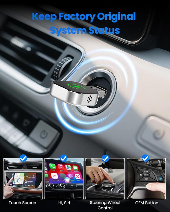Produktbild Auinsky Kabelloser CarPlay Adapter mit Bluetooth 5.2