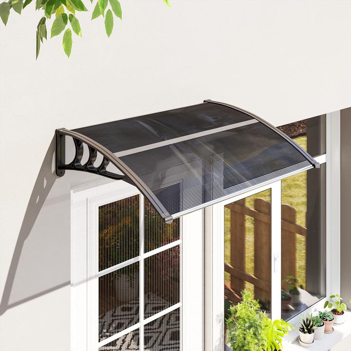 Image du produit Outsunny Vordach für Haustür Polycarbonat Schwarz