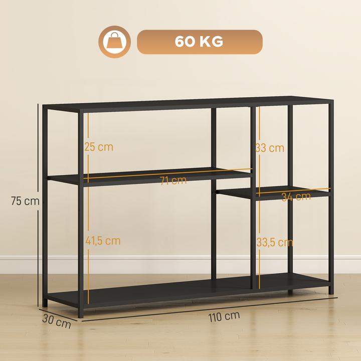 Image du produit Homcom Konsolentisch Stahl Schwarz (110 x 30 x 75 cm)
