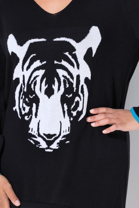 Image du produit Angel of Style Pull avec motif tigre, coupe confortable (58)