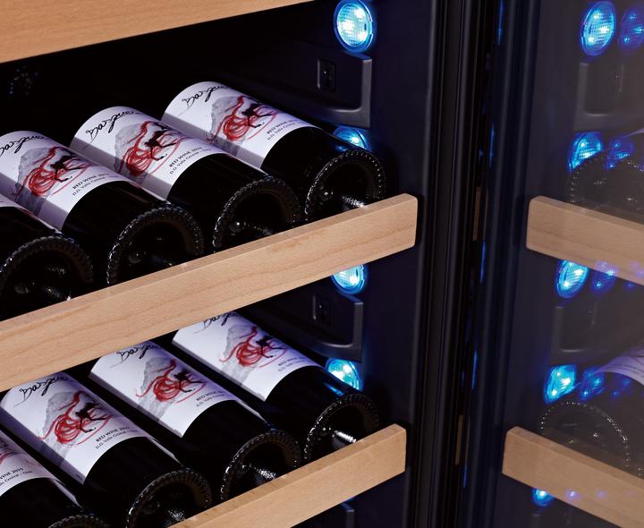 Image du produit Swisscave Premium cave à vin 1 zone WLB-460FL-MIX, 172cm, 120-154 bouteilles, bois d'acajou