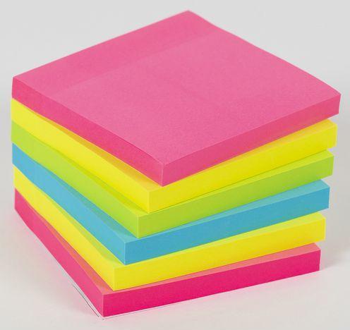 Actual product image Office Depot Sticky notes Extra Sticky 76 mm x 76 mm Assorted colours (76 x 76 mm)