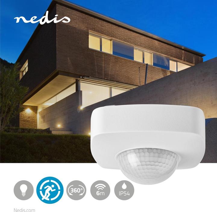 Actual product image Nedis Motion Detector - Outdoor - Three Wire Installation - IP54 - Weatherproof - Customisable Setting (8 m)
