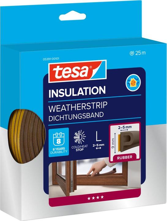 Actual product image tesa P-profile rubber seal (0.30 kg, Brown)