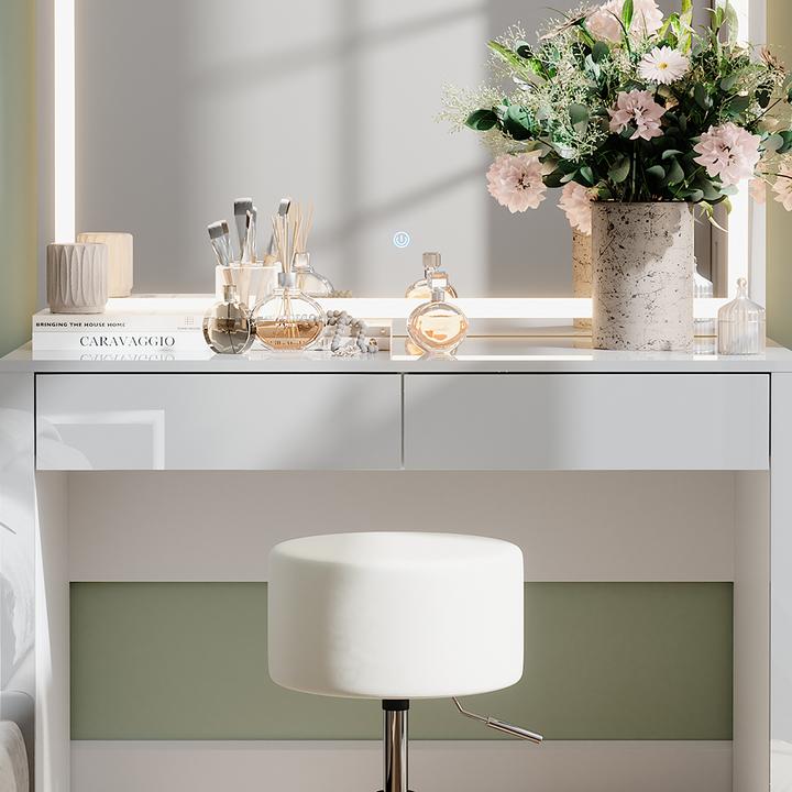 Actual product image Vicco Annabelle with LED mirror and stool (110 x 50 x 75.50 cm)