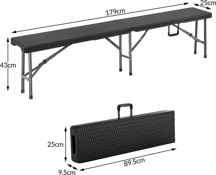 Immagine prodotto Casaria Set di 2 panche pieghevoli