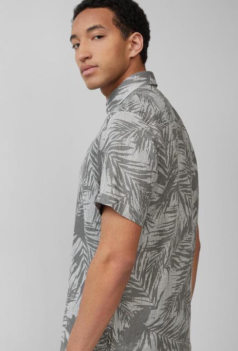Produktbild S.Oliver Hemd Regular Fit: Gemustertes Kurzarmhemd aus Leinen (M)