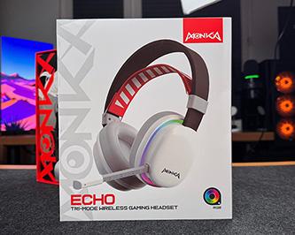 Actual product image Marvo MONKA ECHO headphones with microphone, white, backlit, tri-mode