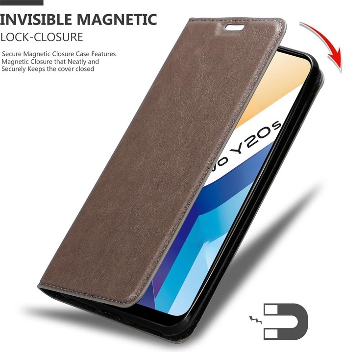 Actual product image Cadorabo Book Invisible Magnet Cover (Vivo Y20s)
