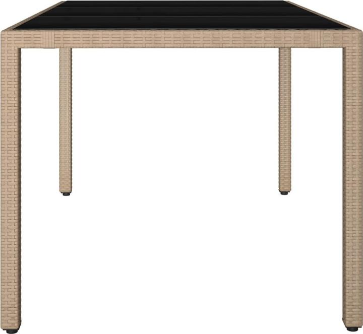 Produktbild vidaXL Gartentisch mit Glasplatte (150 x 90 x 75 cm)