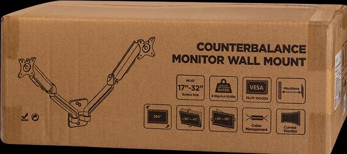 Actual product image LogiLink BP0146 Dual Monitorius wall mount 17-32 inch gas spring 90-540 mm (Wall, 32")