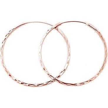 Beneto, Ohrringe, Fashion gold-plated round earrings made of silver AGUC2439 / SCS-ROSE - Diameter: 5 cm (L)